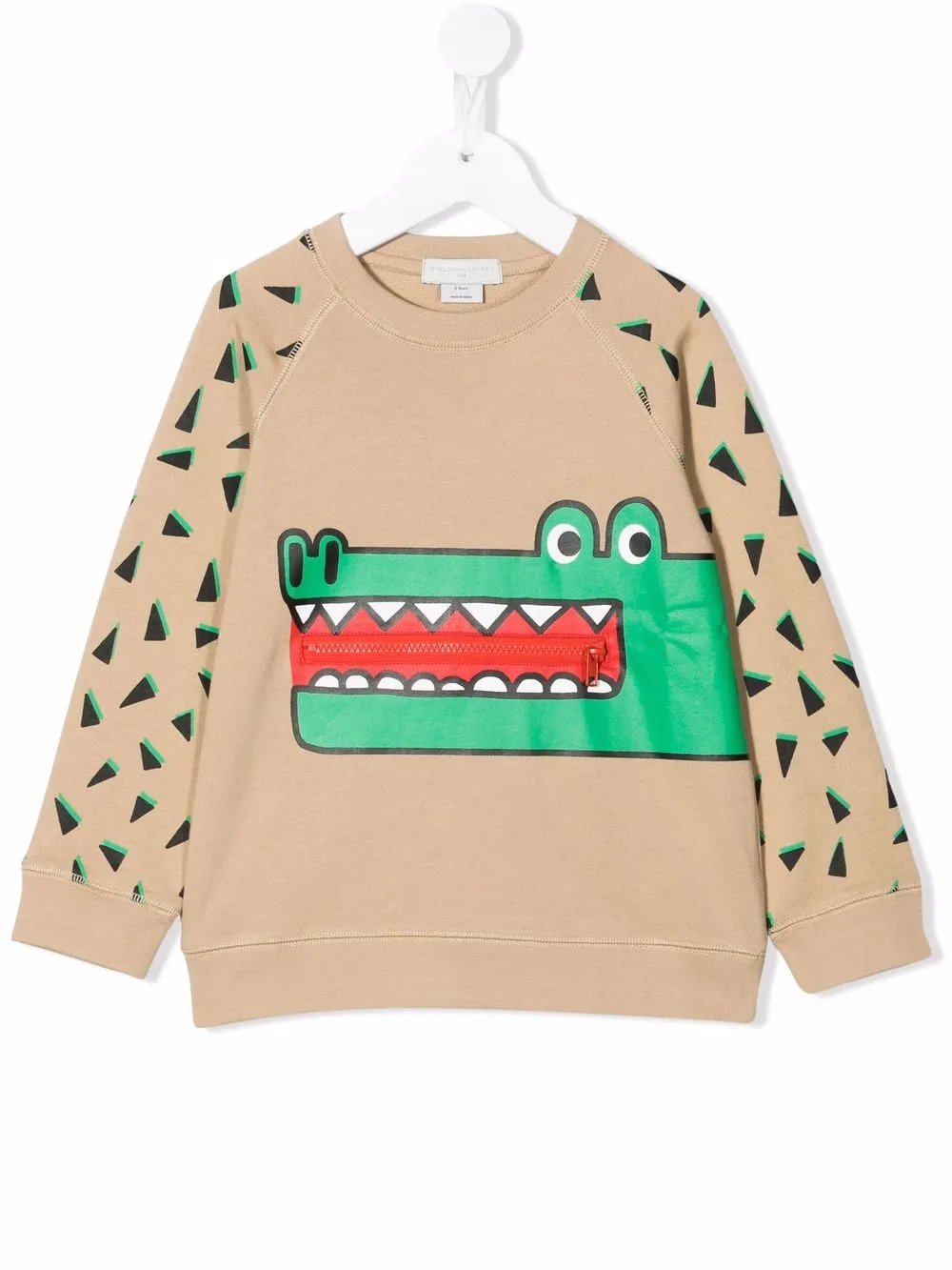 

Stella McCartney Kids crocodile-motif cotton sweatshirt - Neutrals
