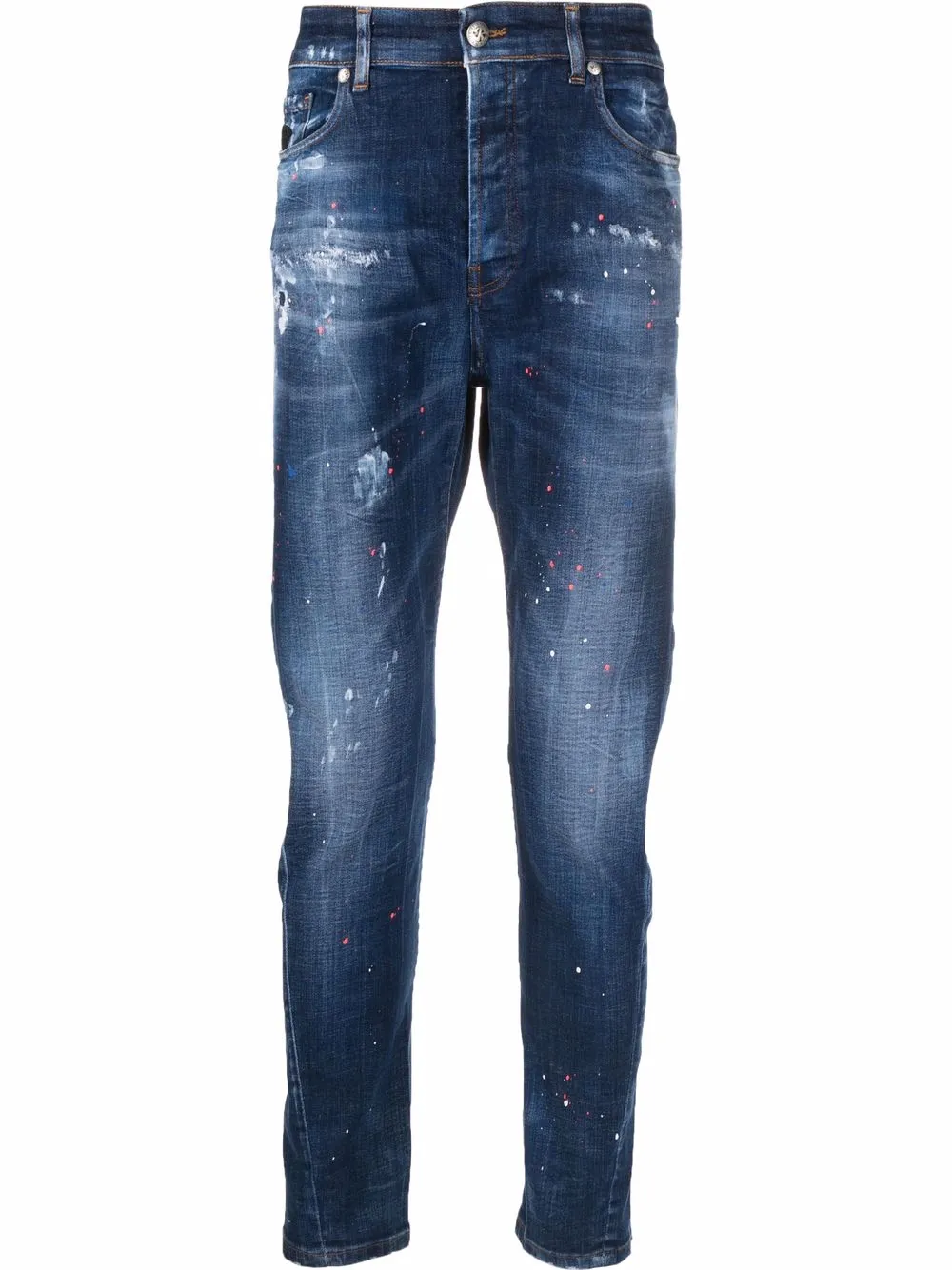 

John Richmond jeans con efecto desgastado - Azul