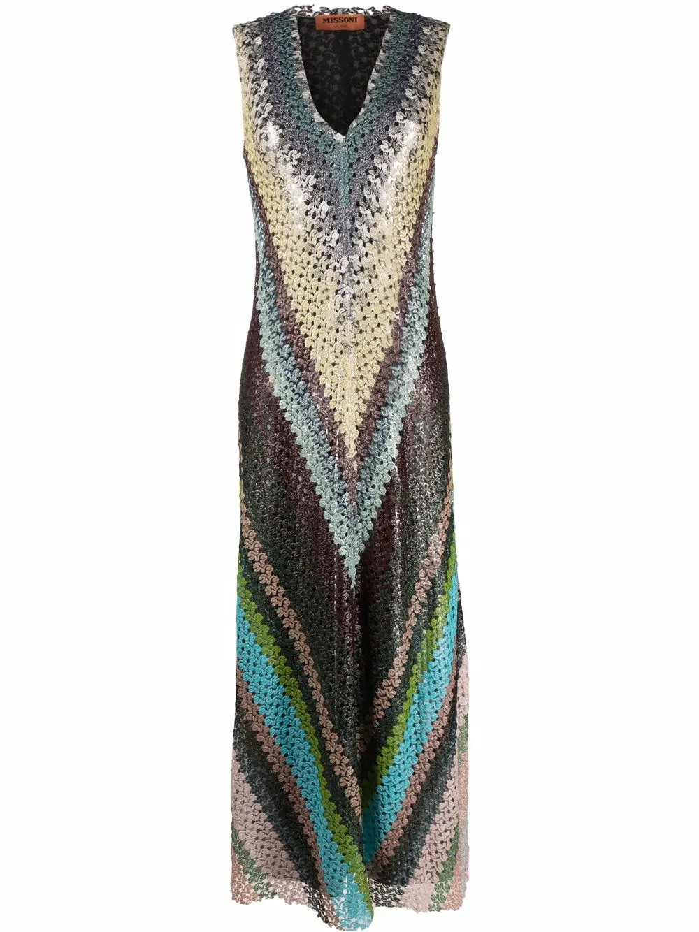 

Missoni vestido largo con motivo en zigzag - Negro