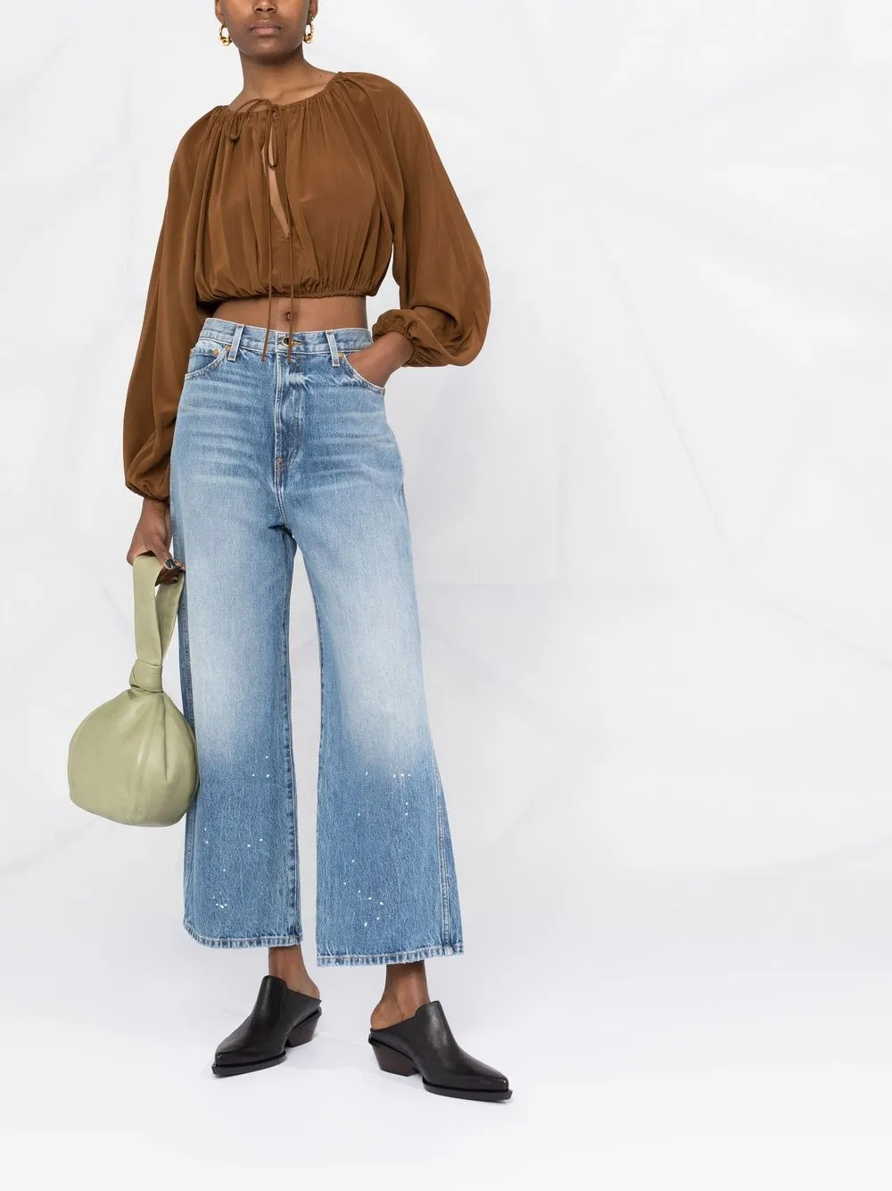 KHAITE THE JORDAN WIDE-LEG ANKLE-LENGTH JEANS