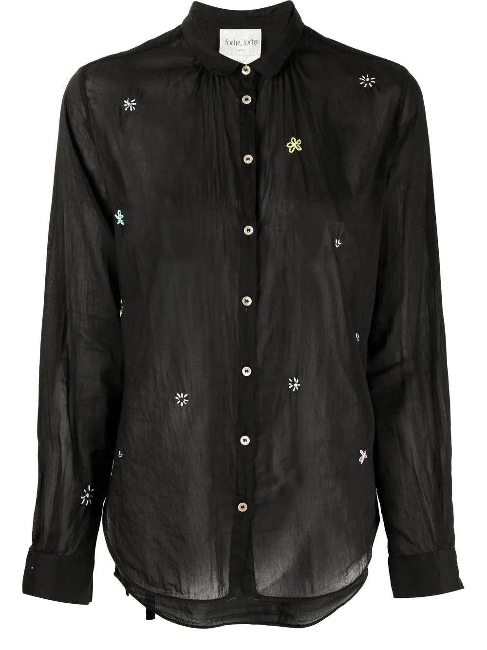 

Forte Forte camisa con bordado floral - Negro