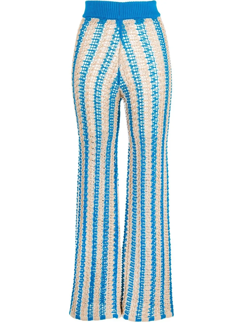 

Forte Forte striped crochet flared trousers - Blue