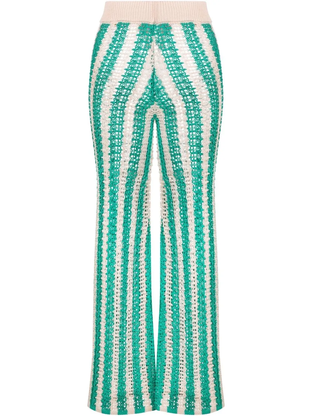 

Forte Forte flared striped knitted trousers - Green