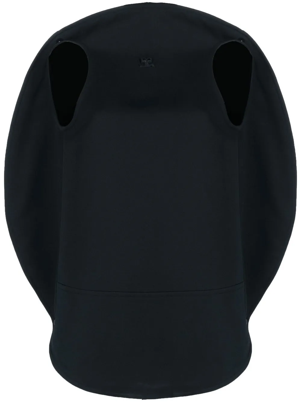 

Courrèges logo-embroidered cape dress - Black