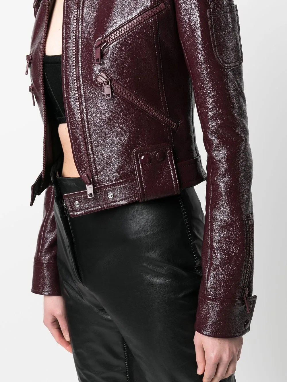 Courrèges Gesteppte Cropped-jacke In Red