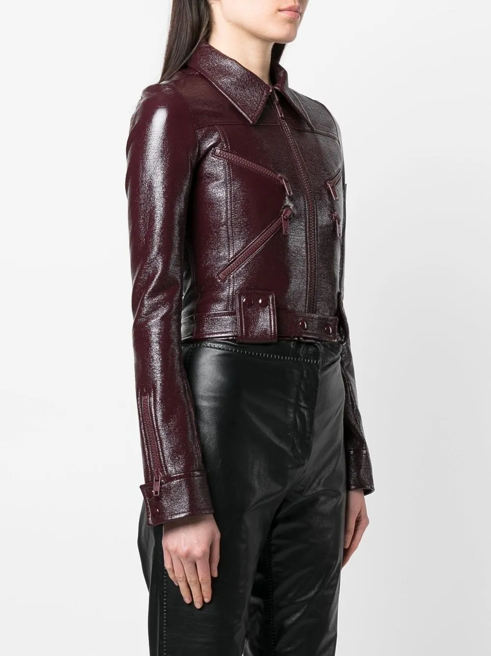 Courrèges Gesteppte Cropped-jacke In Red