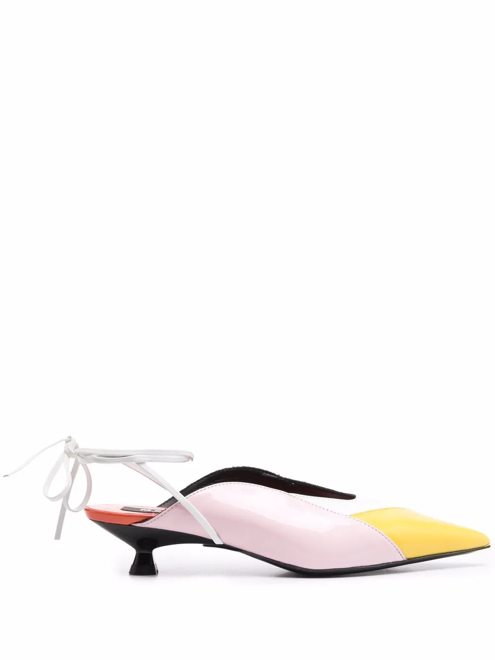 

MSGM zapatillas con paneles y kitten heel - Blanco