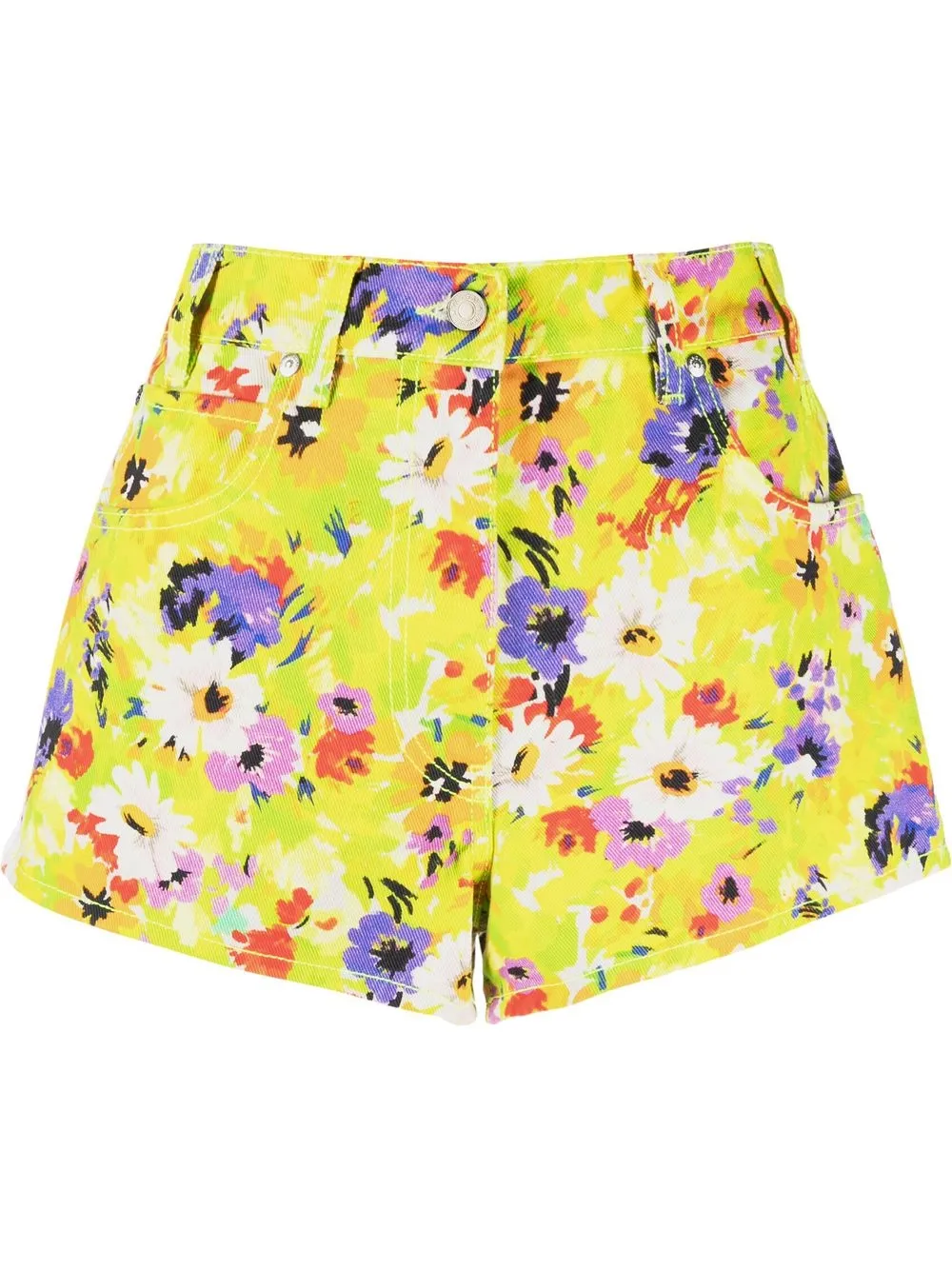 

MSGM floral print denim shorts - Green