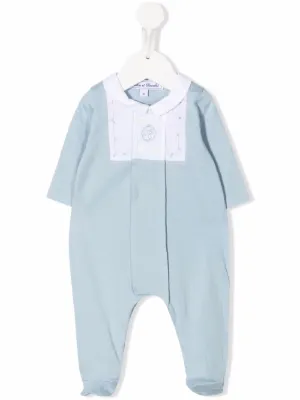 Farfetch Abbigliamento Tute e salopette Tute corte Blu Tutina con ricamo 