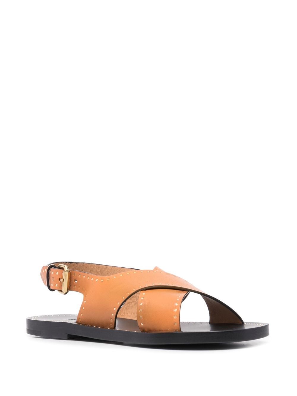 ISABEL MARANT Slingback sandalen met gekruiste bandjes - Bruin