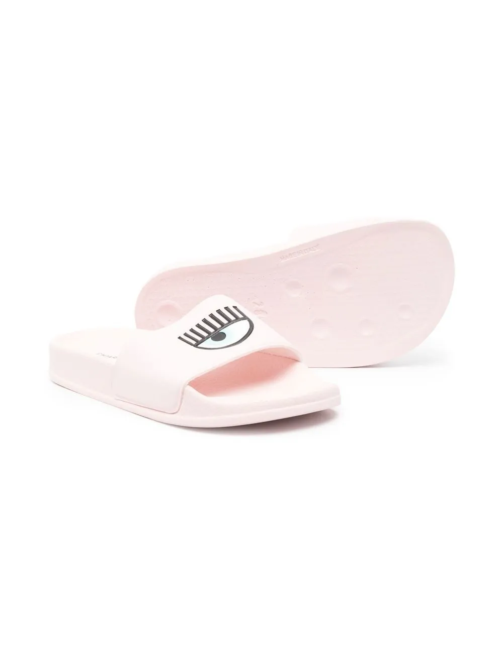 Chiara Ferragni Kids Slippers met logo-reliëf - Roze