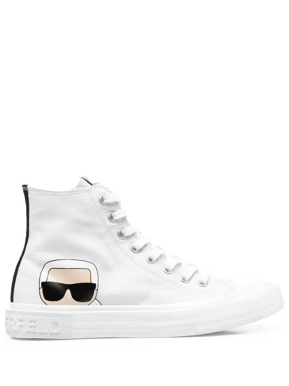 

Karl Lagerfeld tenis altos con logo estampado - Blanco