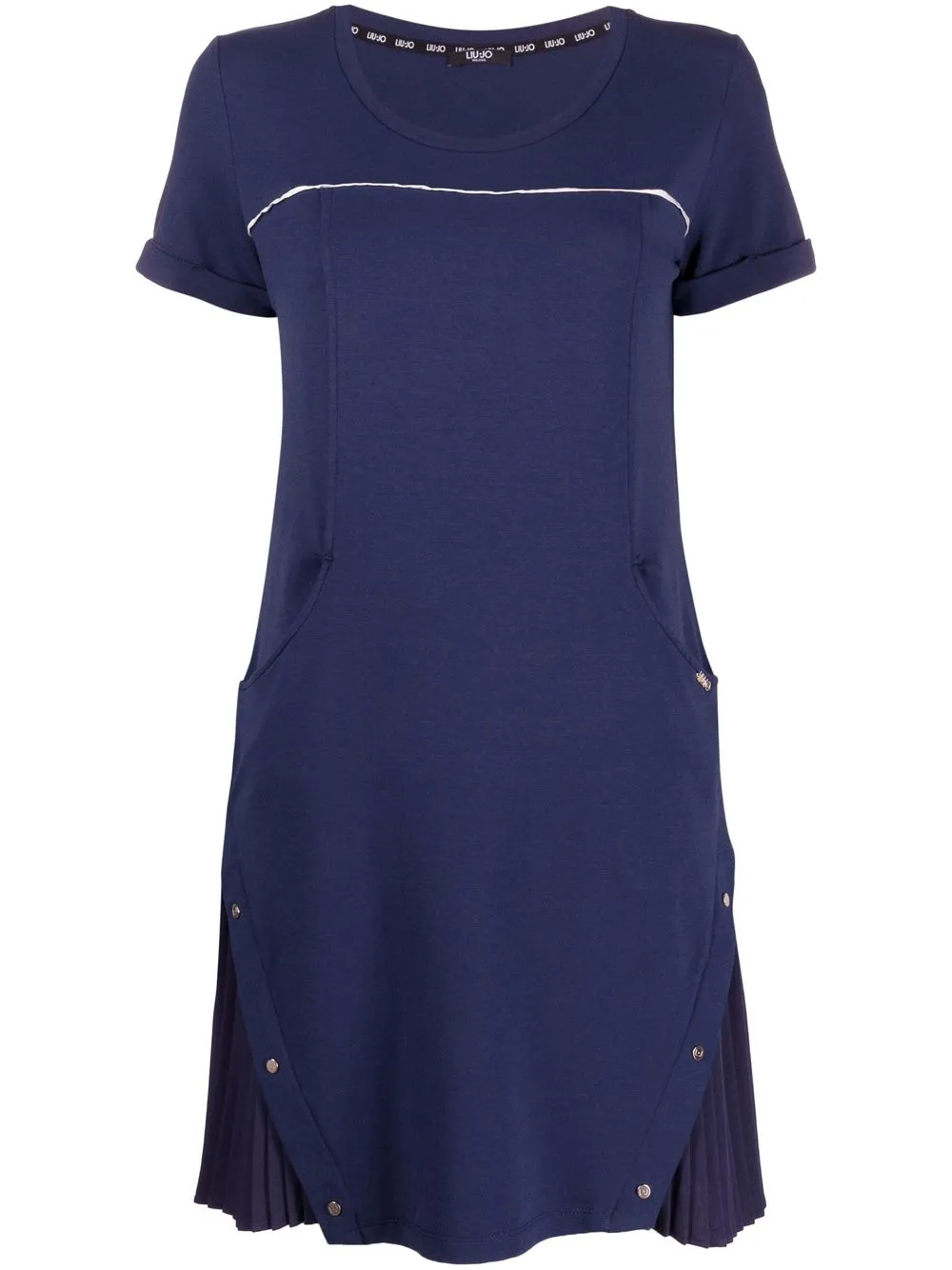 

LIU JO pleat detail T-shirt dress - Blue