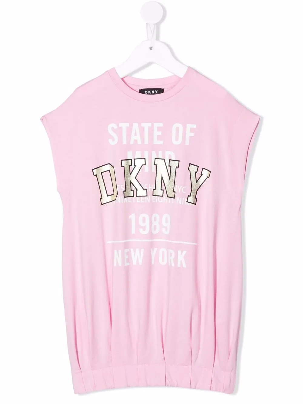 

Dkny Kids vestido con logo estampado - Rosado