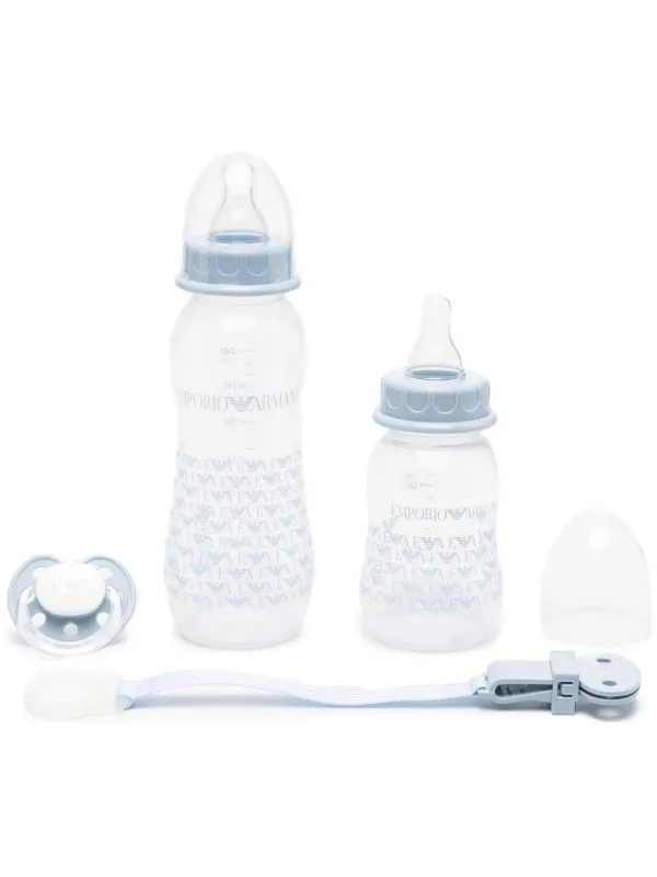 Armani baby bottles outlet and dummies