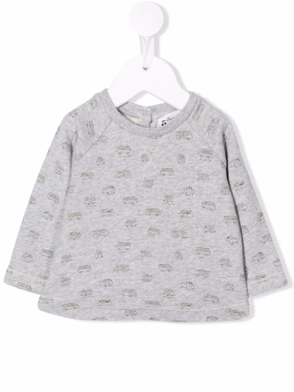 

Bonpoint car-motif cotton sweatshirt - Grey