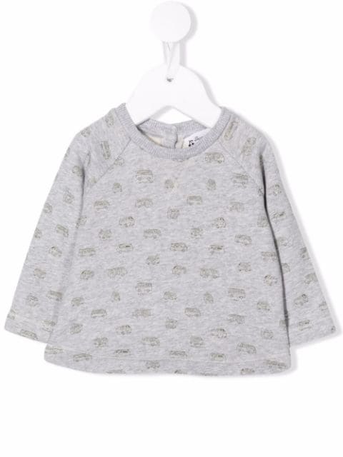 Bonpoint car-motif cotton sweatshirt 