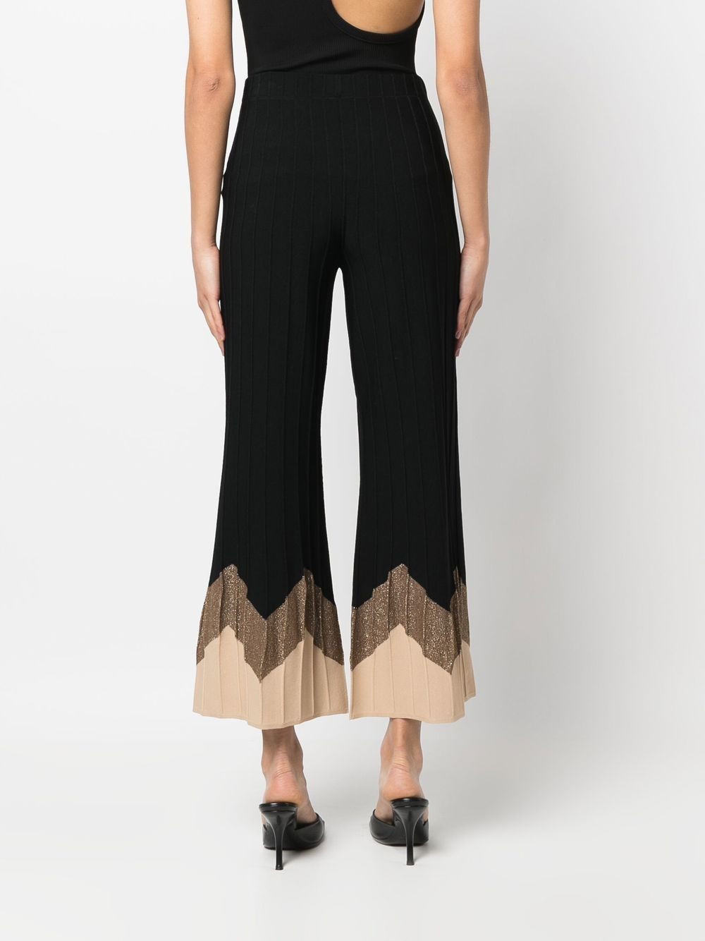 Shop D-exterior Flared Cropped Trousers In Black