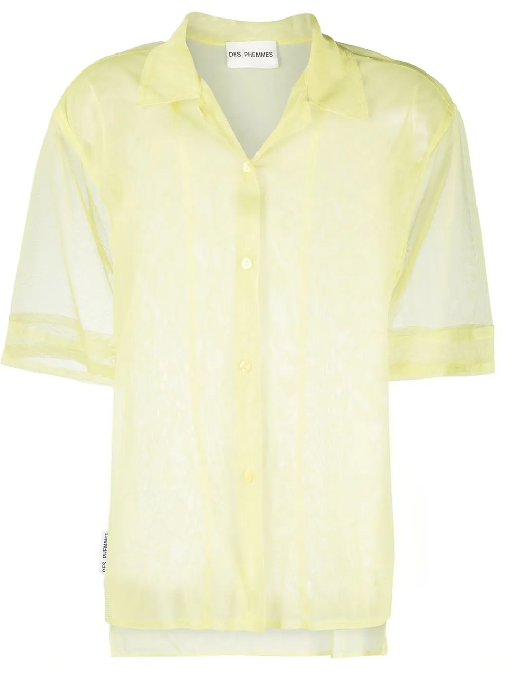 

DES PHEMMES camisa con panel transparente - Amarillo