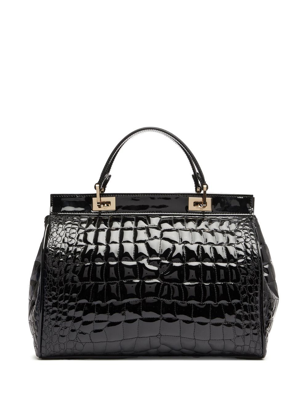 Shop Giambattista Valli Crocodile-embossed Tote Bag In Black