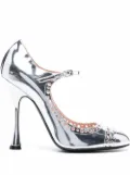 Giambattista Valli punched hole heeled pumps - Silver