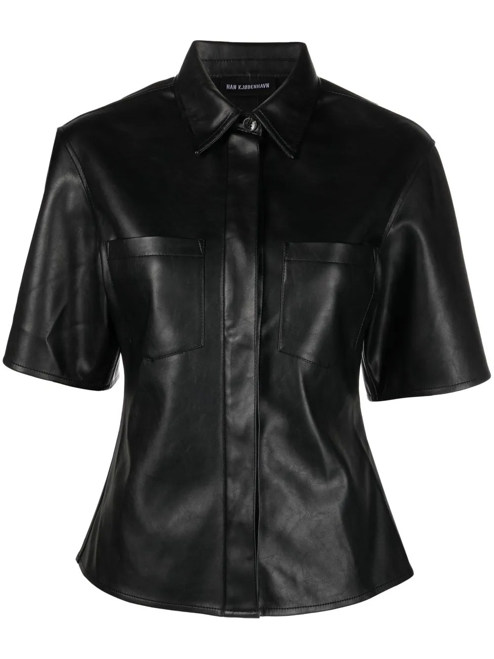 

Han Kjøbenhavn short-sleeve faux-leather shirt - Black