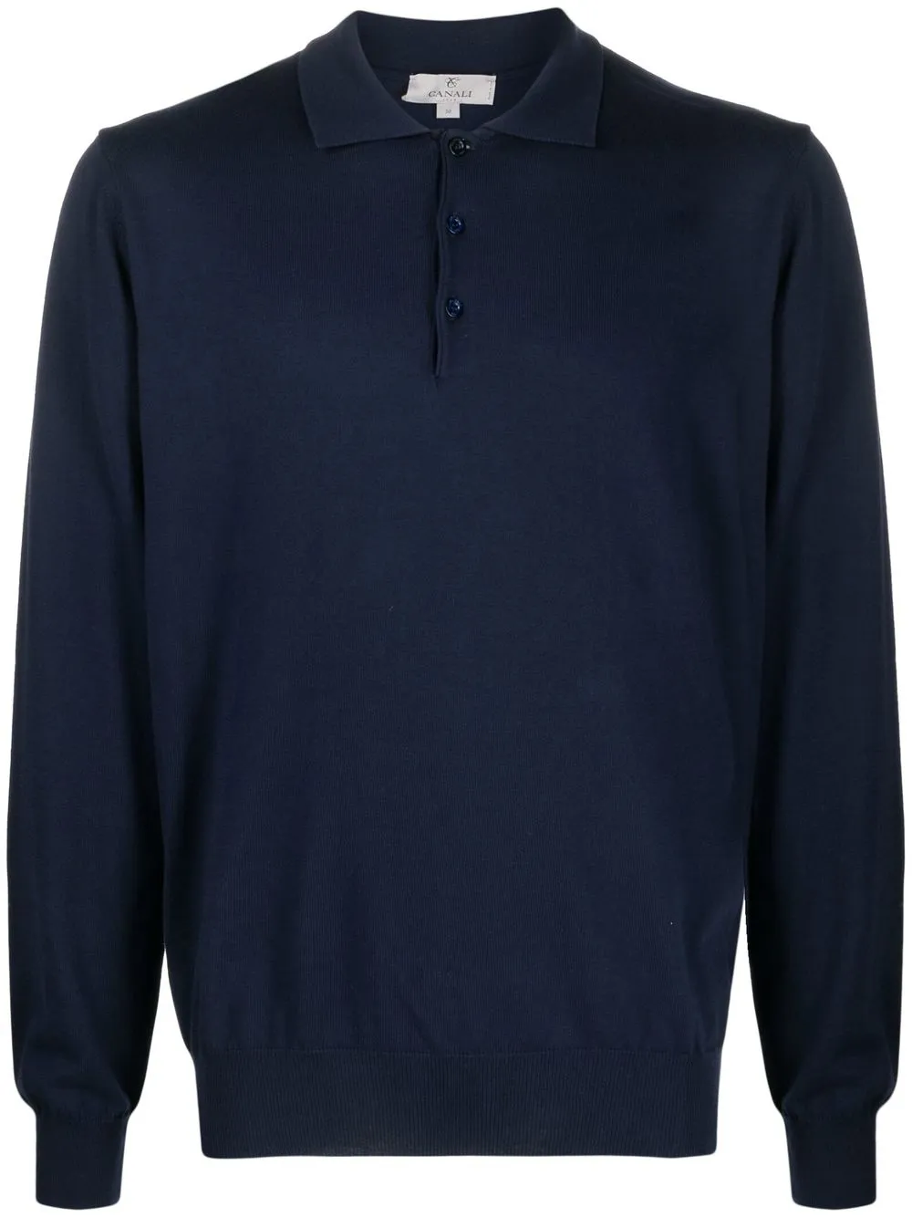 

Canali long-sleeve polo jumper - Blue