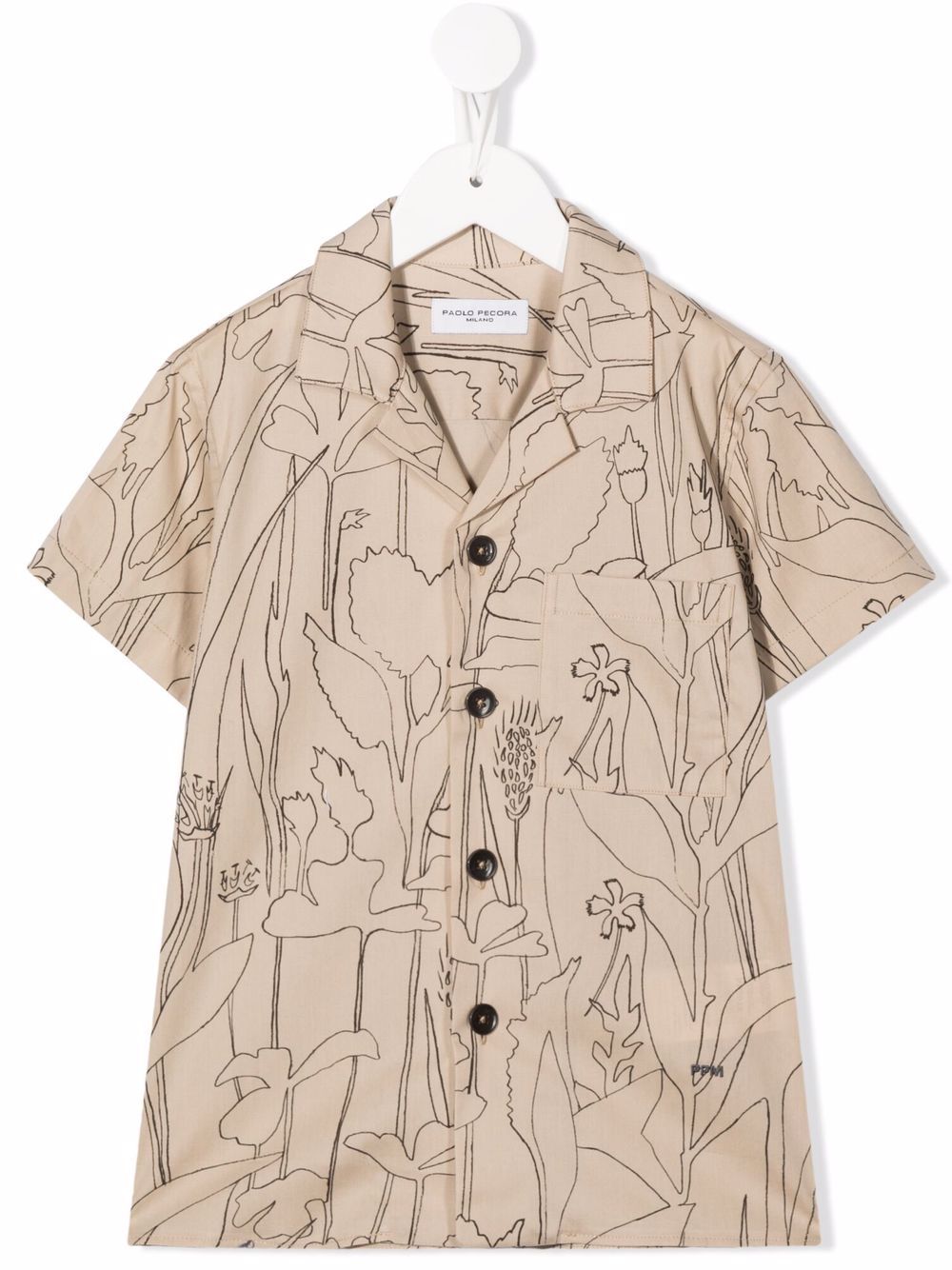 

Paolo Pecora Kids graphic-print short-sleeved shirt - Neutrals