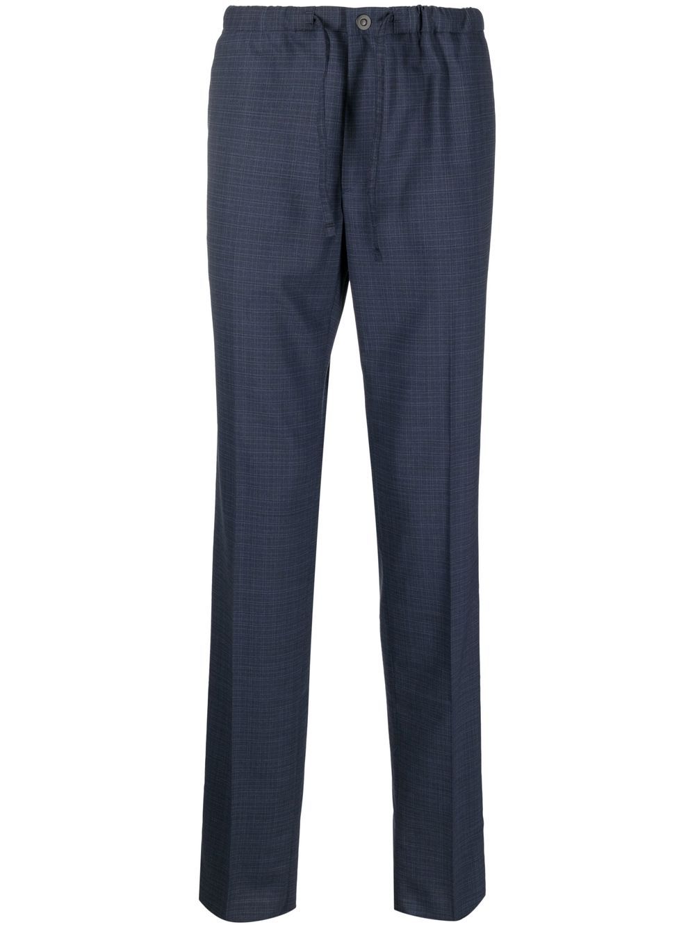 Incotex checked drawstring trousers - Blue