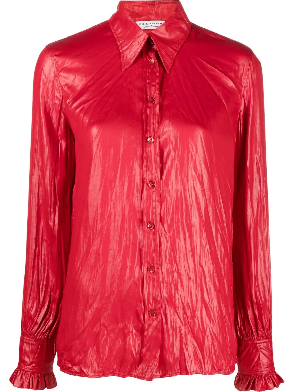 

Philosophy Di Lorenzo Serafini camisa fruncida con botones - Rojo