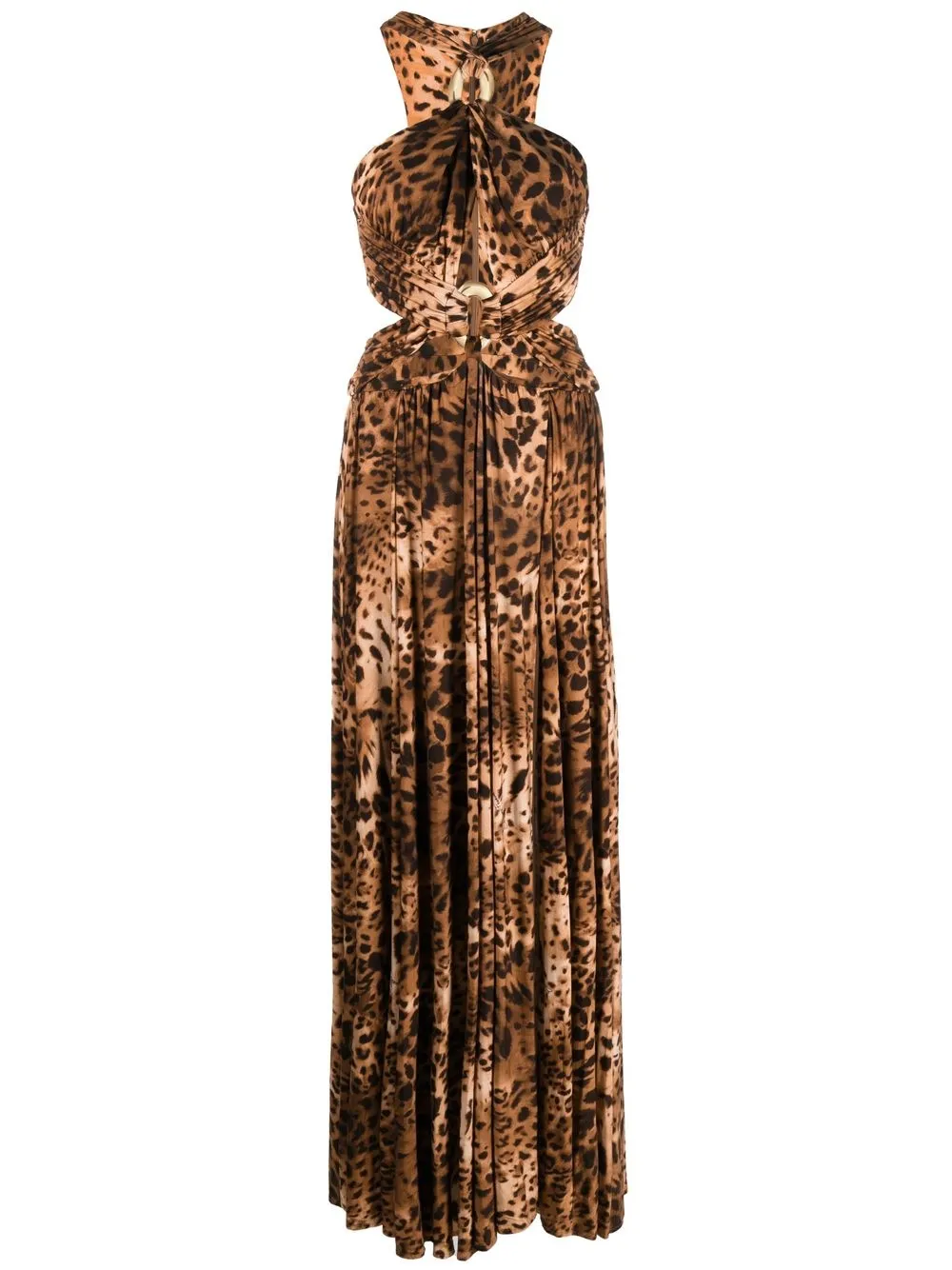 Elisabetta Franchi レオパード ロングドレス - ブラウン Elisabetta Franchi レオパード ロングドレス - ブラウン