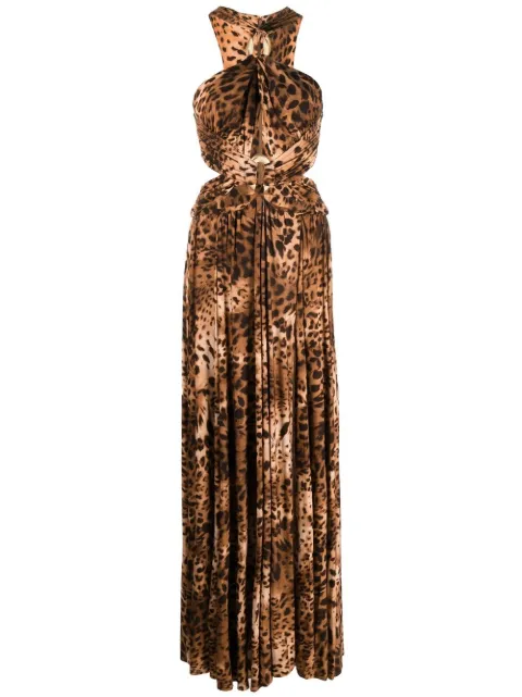 Elisabetta Franchi vestido largo con estampado de leopardo