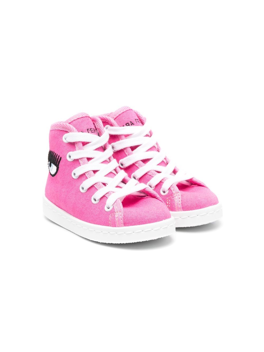 

Chiara Ferragni Kids embroidered-logo high-top sneakers - Pink