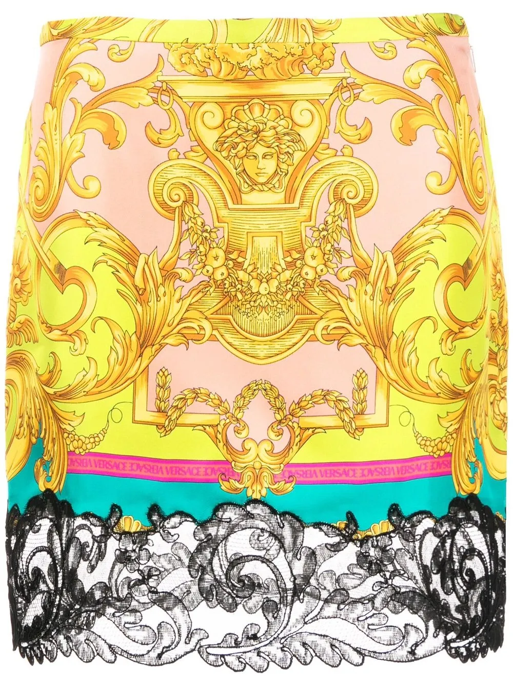 

Versace falda con estampado barroco - Amarillo