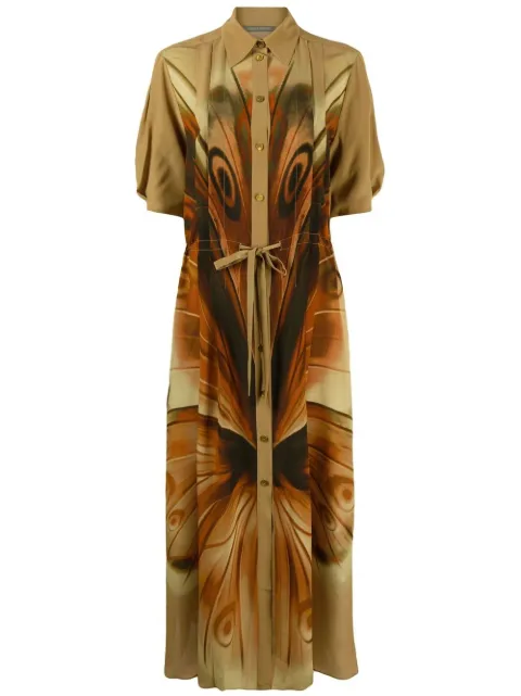 Alberta Ferretti vestido camisero con estampado abstracto