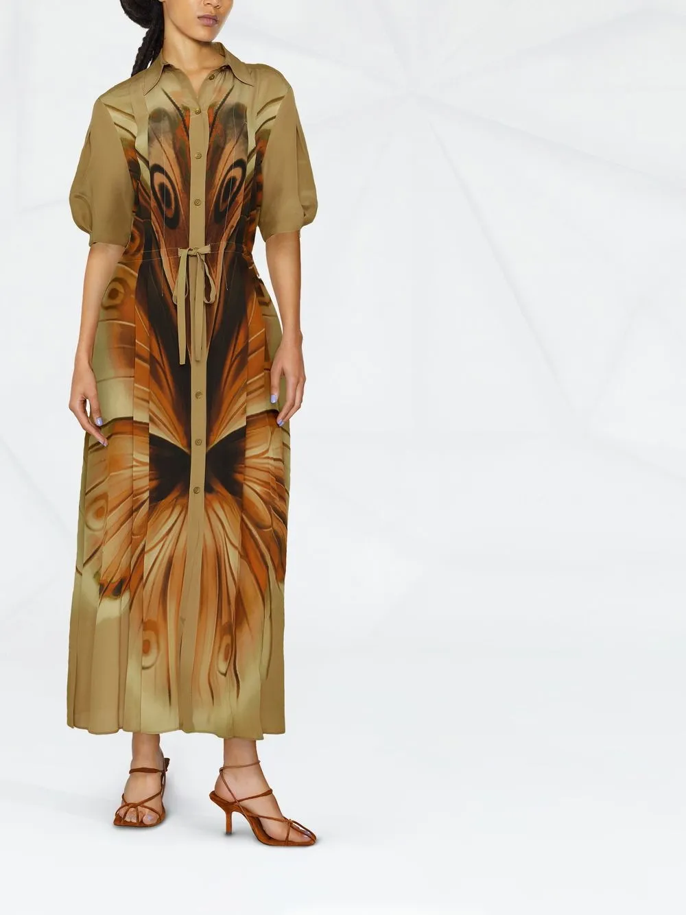 Alberta Ferretti Blousejurk met abstracte print Beige