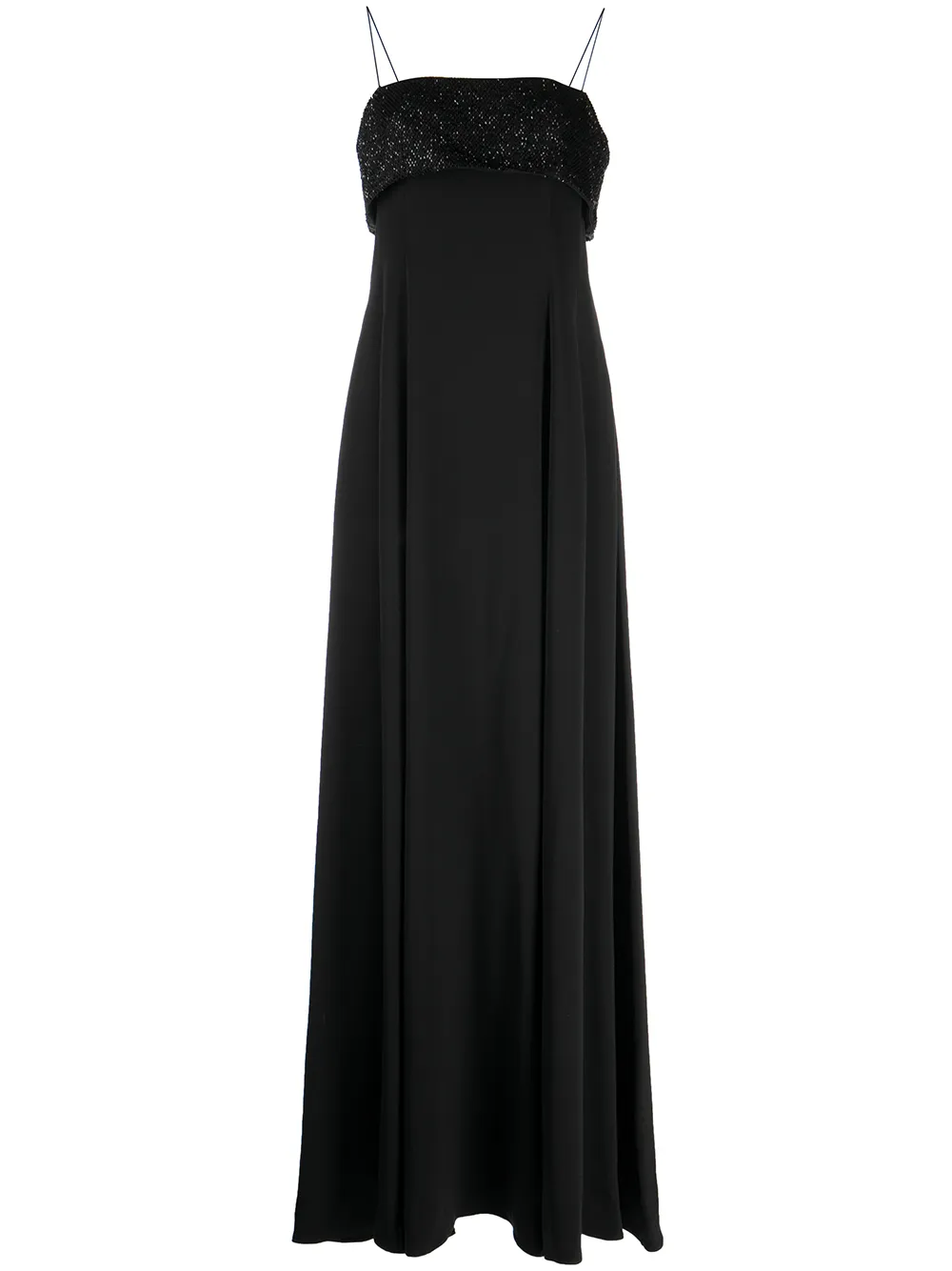 Adam Lippes Bead-embellished Gown In Black