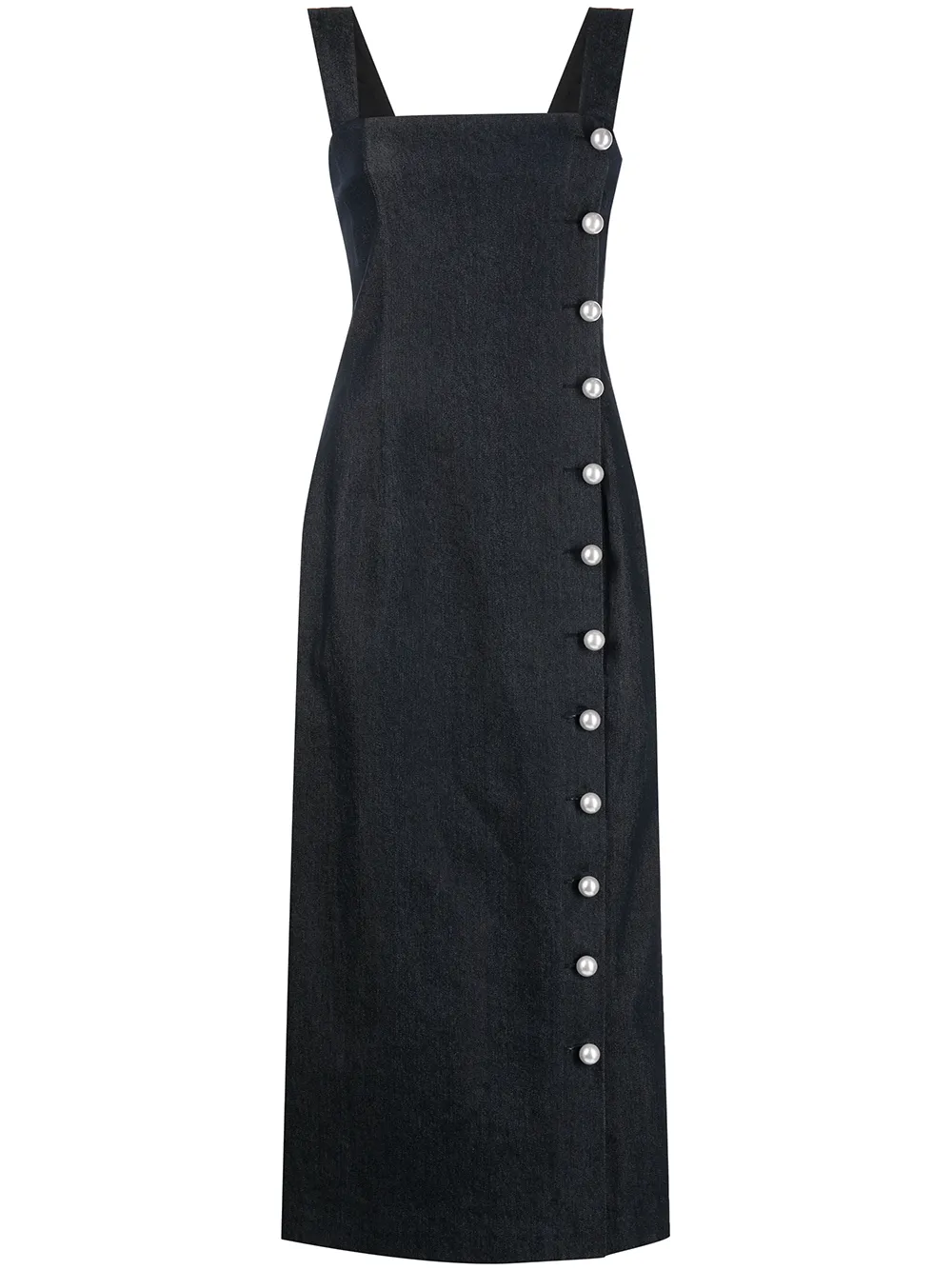 

Adam Lippes vestido midi con botones - Azul