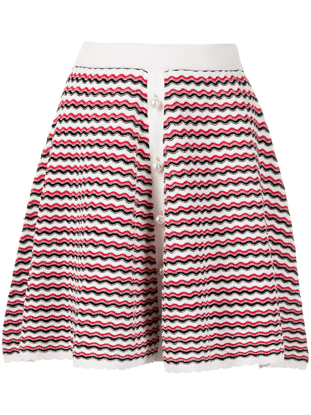 zigzag crepe A-line skirt