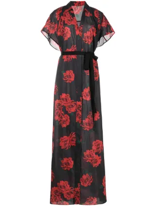 Adam Lippes rose-print Shirt Maxi Dress - Farfetch