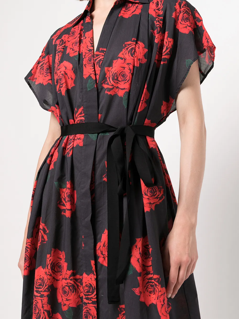 Adam Lippes rose-print Shirt Maxi Dress - Farfetch