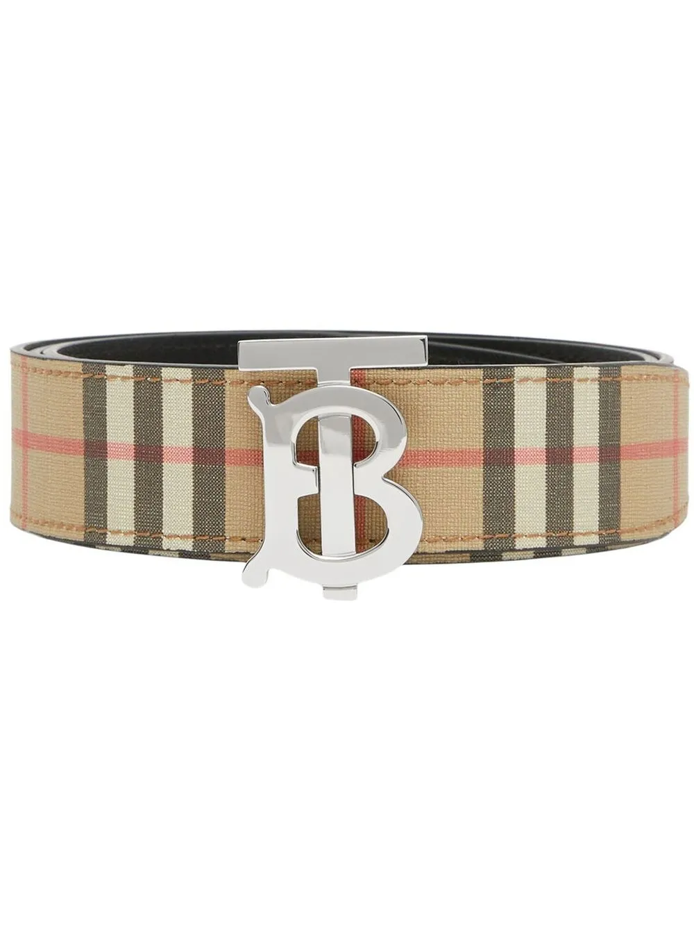 Burberry reversible check monogram belt - Neutrals