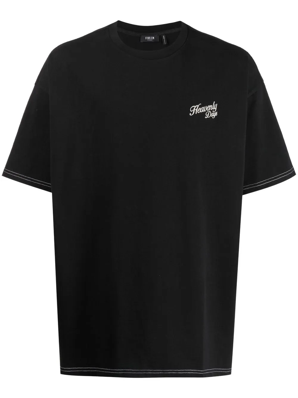 

FIVE CM playera con bordado gráfico - Negro