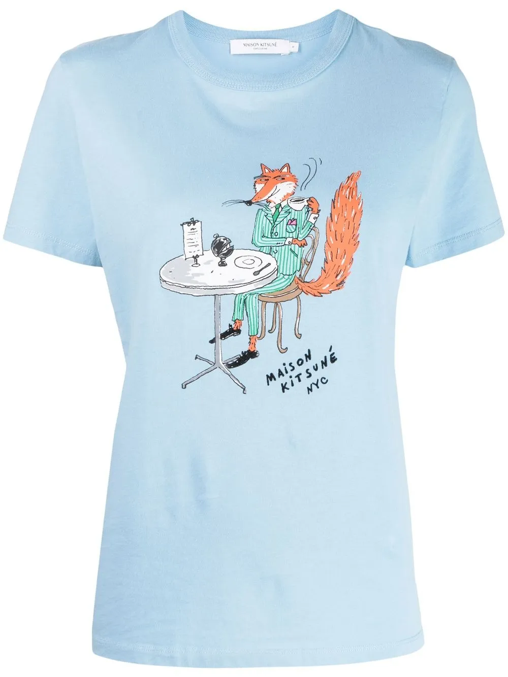 

Maison Kitsuné playera Coffee Fox con estampado gráfico - Azul