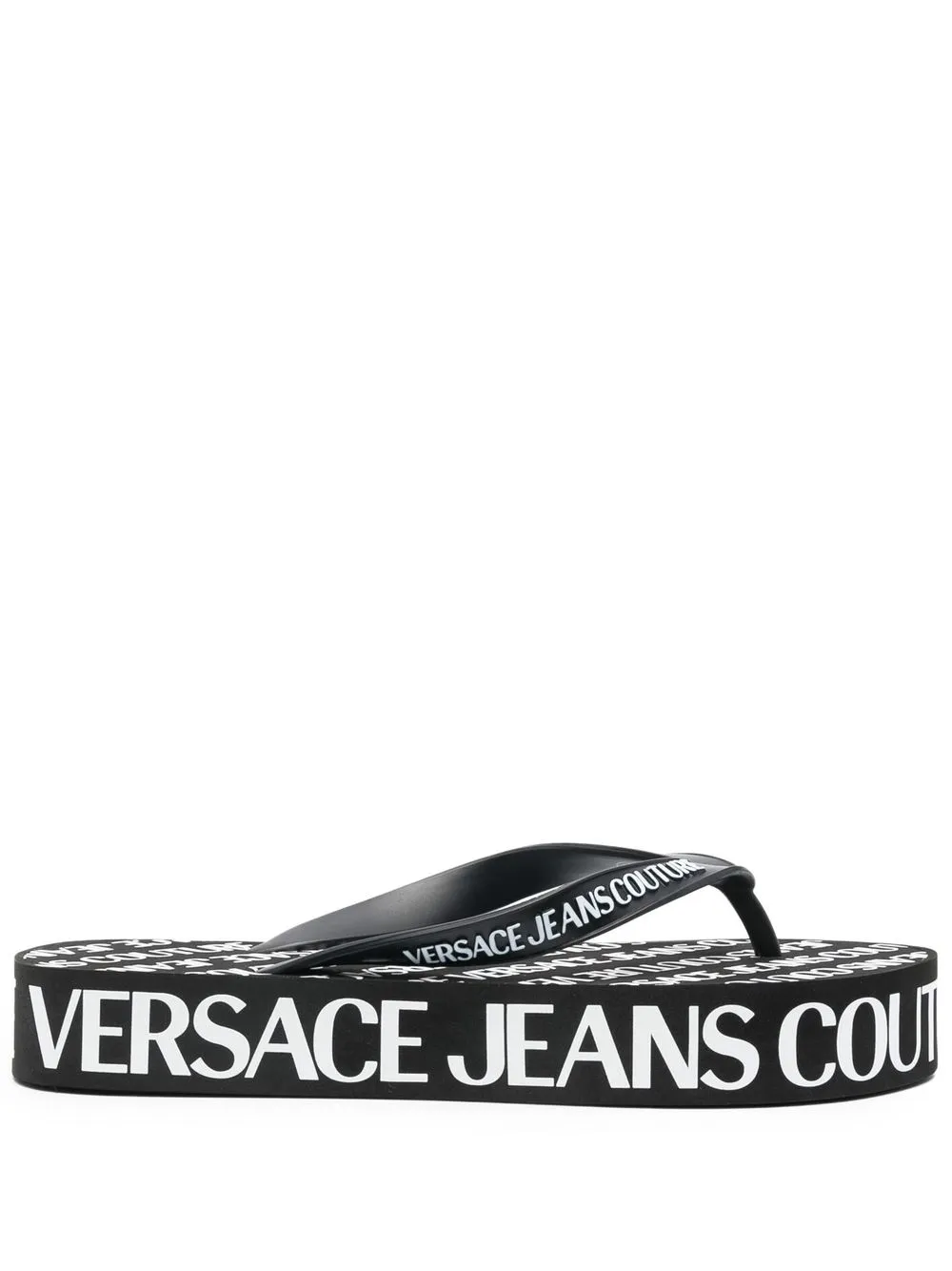 

Versace Jeans Couture logo-print flatform flip-flops - Black