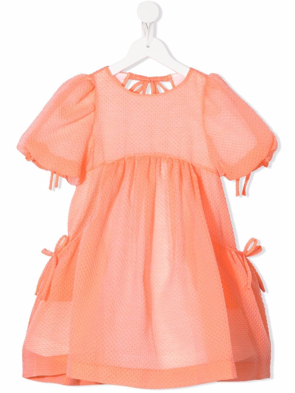 

Mi Mi Sol bow-embellished puff-sleeve dress - Orange