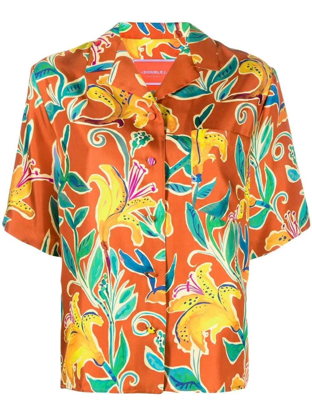 

La DoubleJ floral-print shirt - Orange