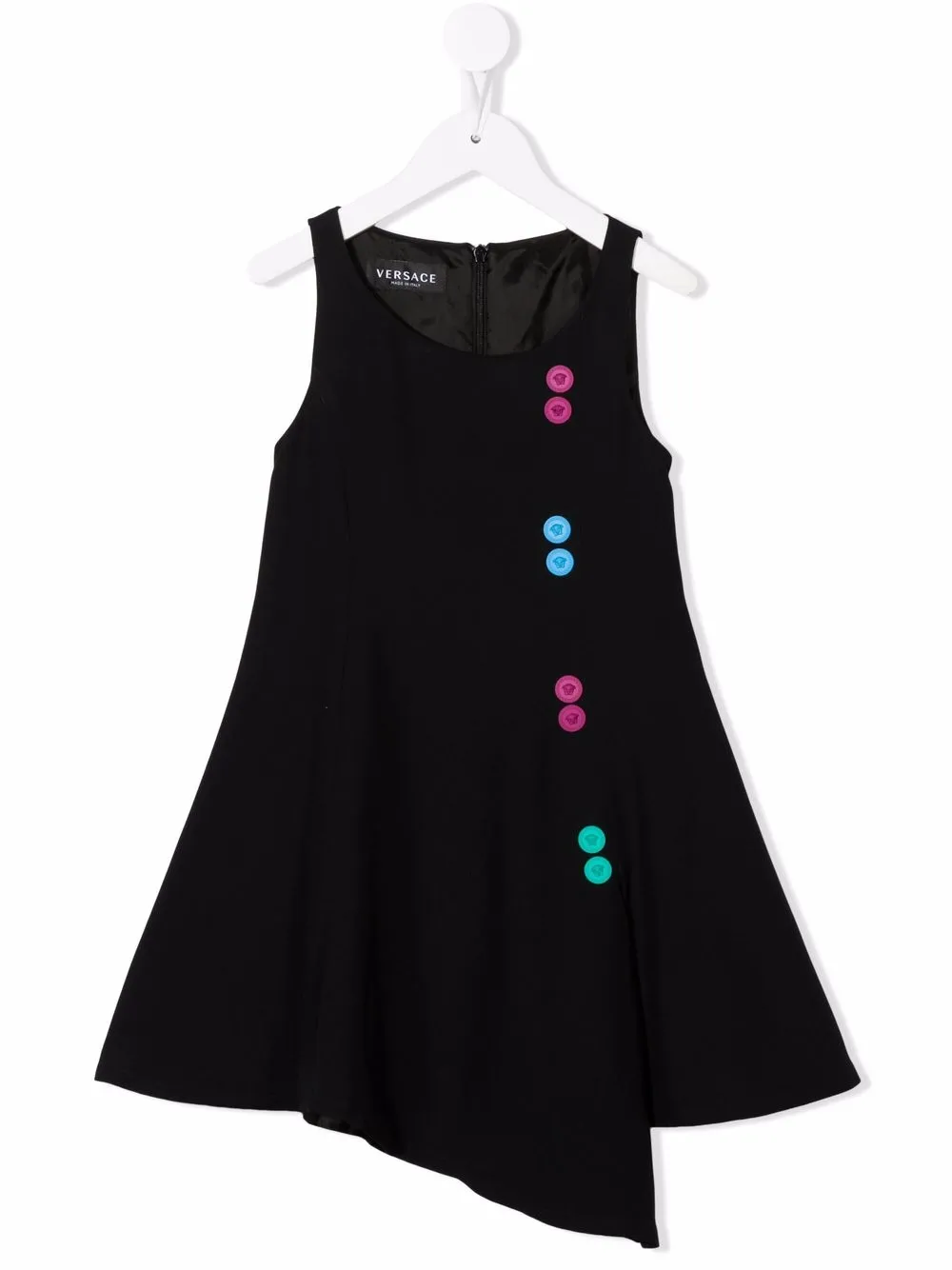 

Versace Kids logo-patch asymmetric dress - Black