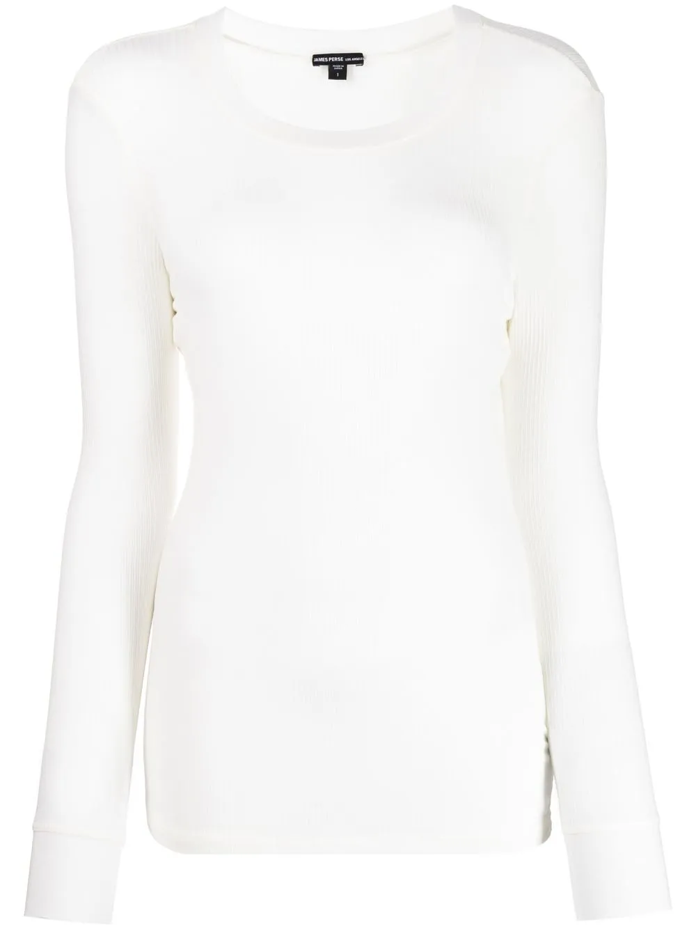 

James Perse top stretch manga larga - Blanco