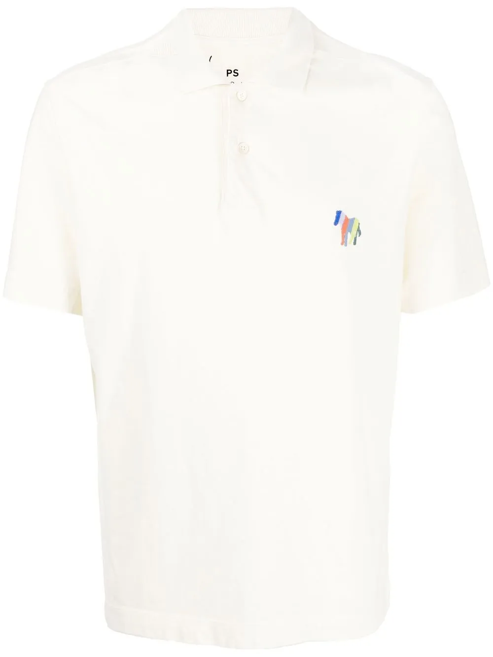 

PS Paul Smith Zebra embroidered polo shirt - White